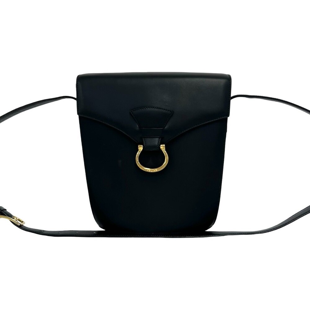 CELINE Vintage Logo Hardware Calf Leather Genuine Shoulder Bag Pouch Sacoche ...